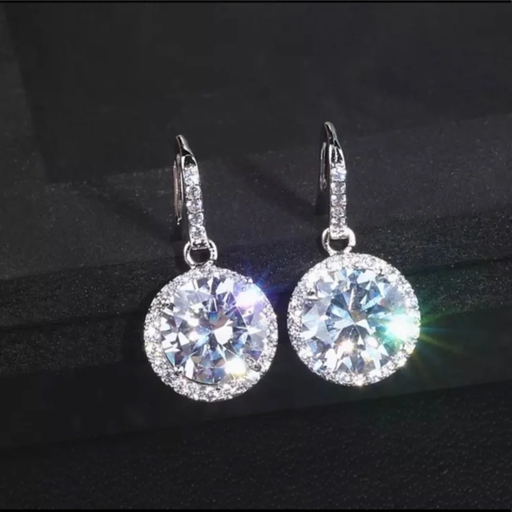 AAA CUBIC ZIRCONIA DROP EARRINGS - Picture 2 of 7